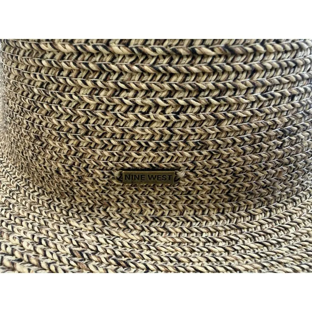 Nine West Beige and grey woven bucket hat for women