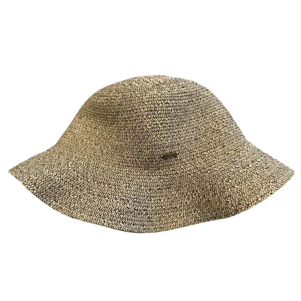 Nine West Beige and grey woven bucket hat for women