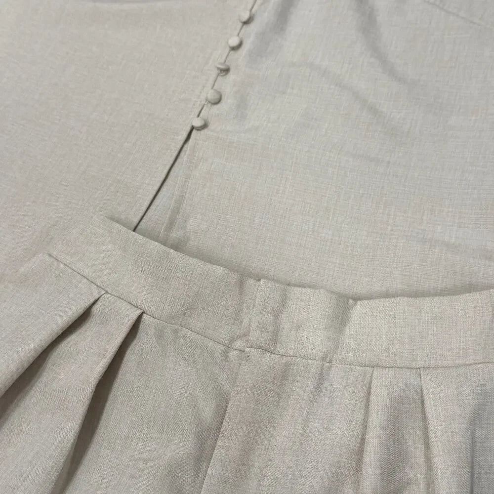 Emory Rose beige Top and shorts for women in size S