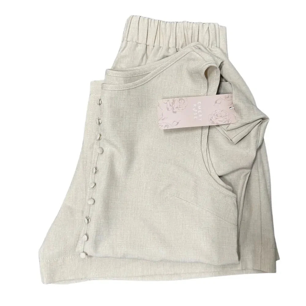 Emory Rose beige Top and shorts for women in size S