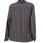 JOHNSTON & MURPHY CHECKERED ORANGE,BLUE,WHITE MEN'S SHIRT SIZE M