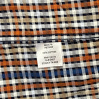 JOHNSTON & MURPHY CHECKERED ORANGE,BLUE,WHITE MEN'S SHIRT SIZE M