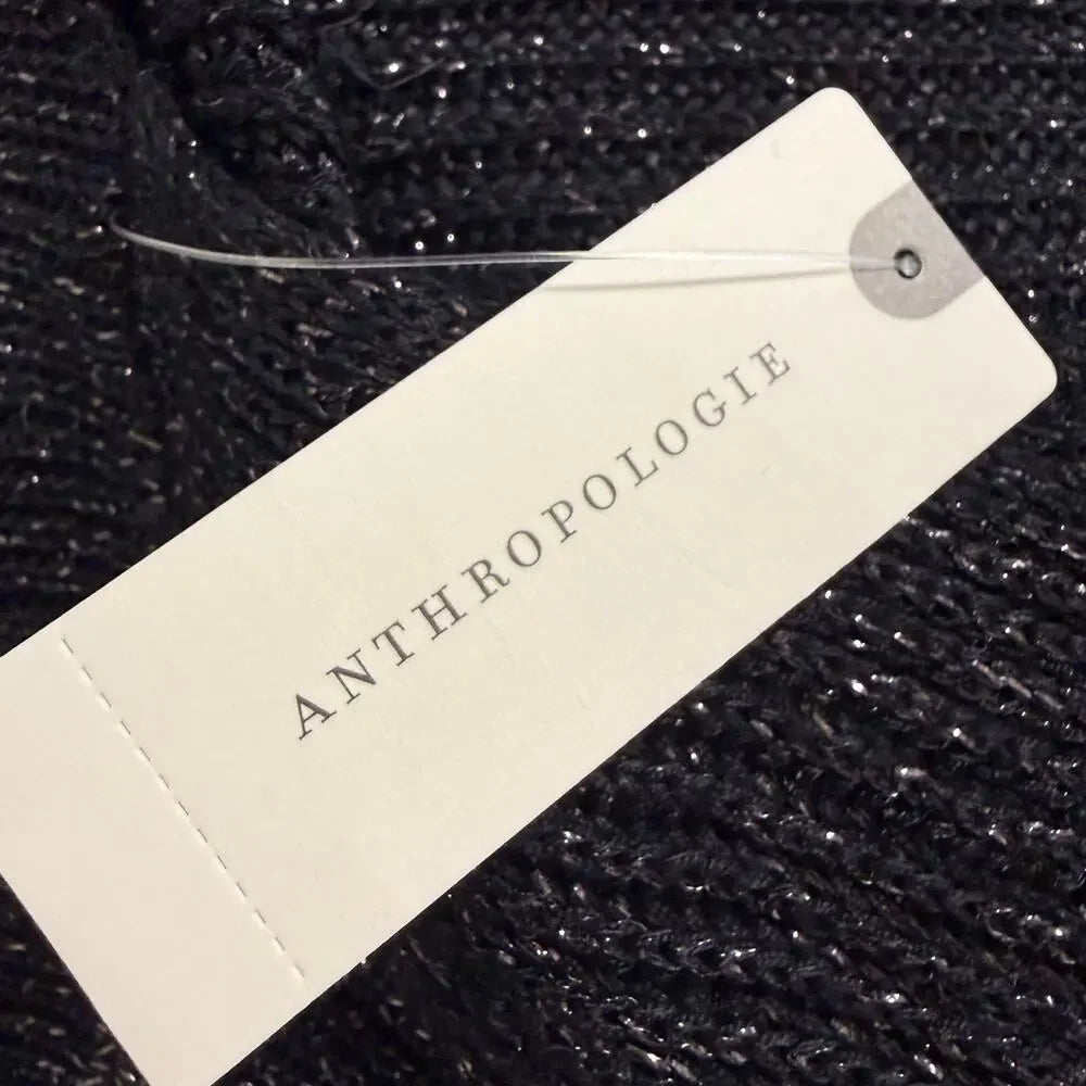 ANTHROPOLOGIE WOMAN'S BLACK HALTER TOP IN SIZE L