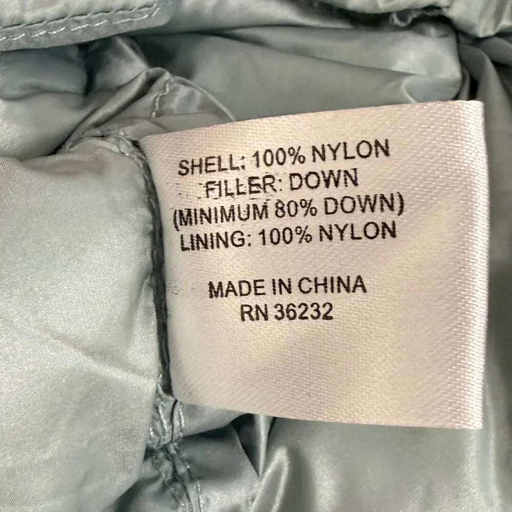 Martha Stewart Martha Stewart Sage Green Lightweight Down Puffer Jacket Women’s Large
