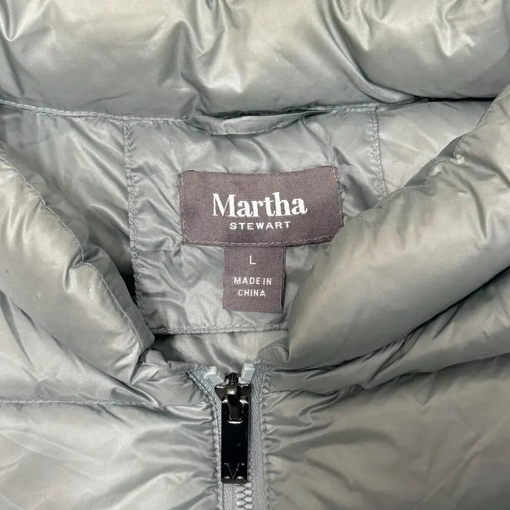 Martha Stewart Martha Stewart Sage Green Lightweight Down Puffer Jacket Women’s Large