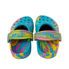 Crocs Classic Tie-Dye Clogs Toddler Size 6 Blue Pink Yellow Swirl Slip-On Shoes