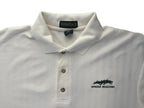 Essentials White Herringbone Polo Shirt Spruce Meadows