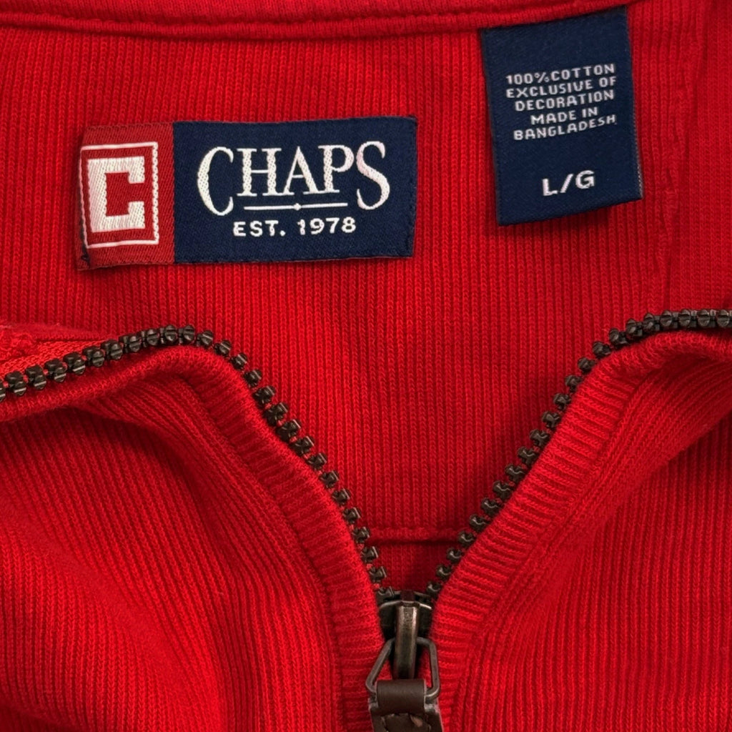 Chaps men's red cotton zipper top