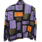 Drapers & Damons Petites Vintage Jacket Purple Black Gold Zip Front Size PL