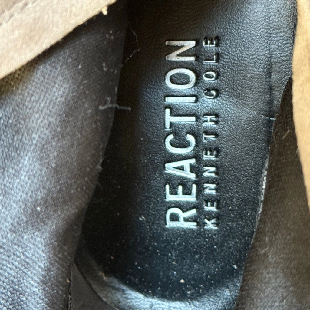 Women 8.5 Kenneth Cole grey high boots with zipper block heels