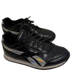 Reebok Black Classic Sneakers Women Size 4.5 US Holographic Detail Retro Style