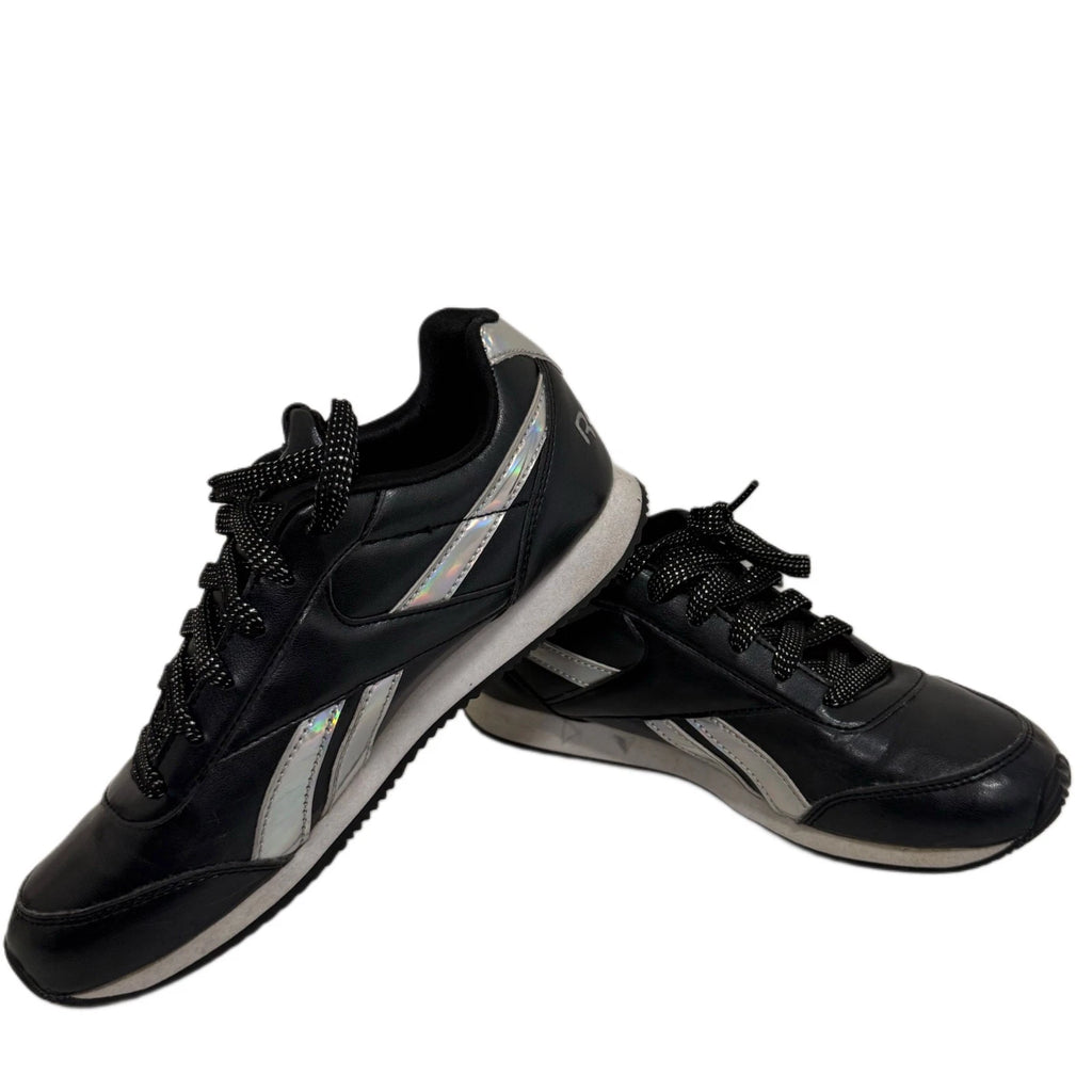 Reebok Black Classic Sneakers Women Size 4.5 US Holographic Detail Retro Style