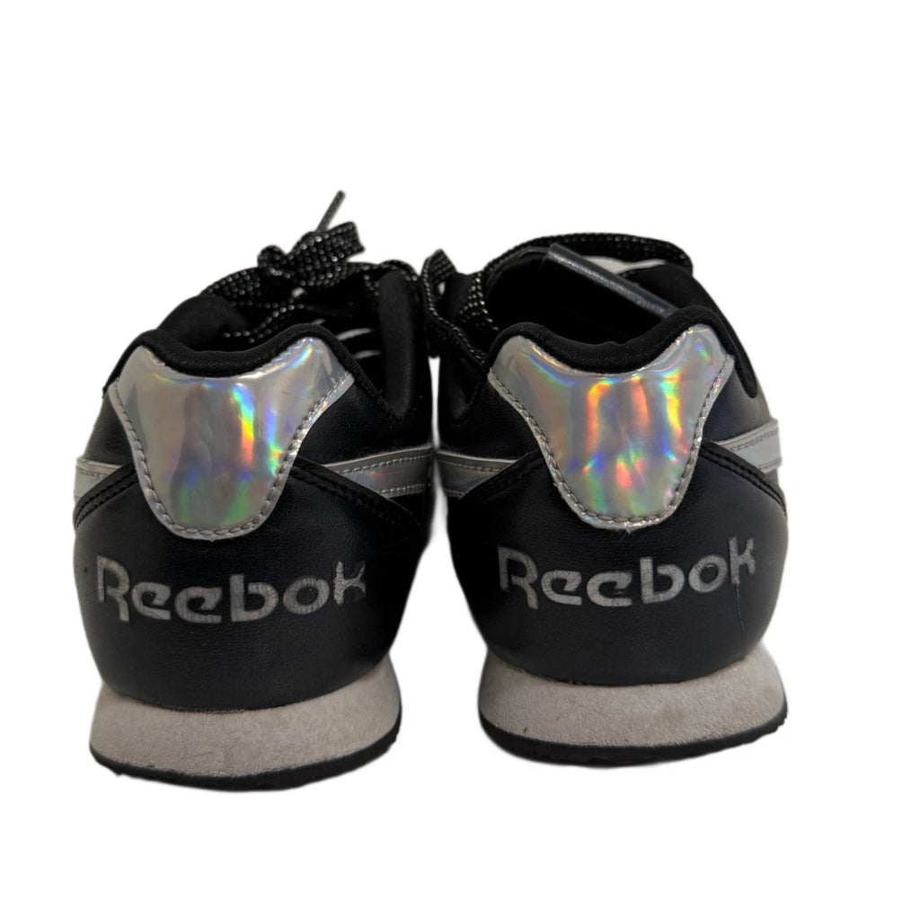 Reebok Black Classic Sneakers Women Size 4.5 US Holographic Detail Retro Style