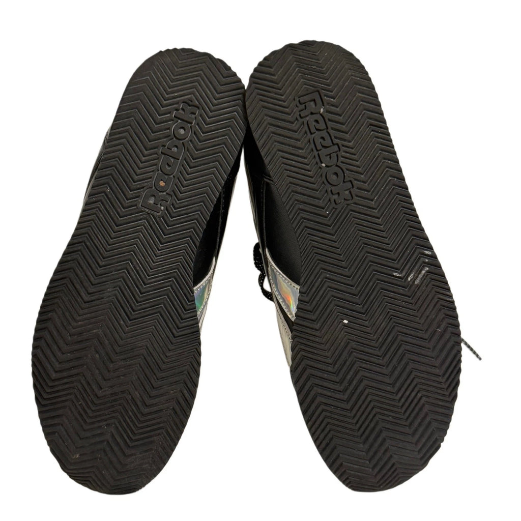 Reebok Black Classic Sneakers Women Size 4.5 US Holographic Detail Retro Style