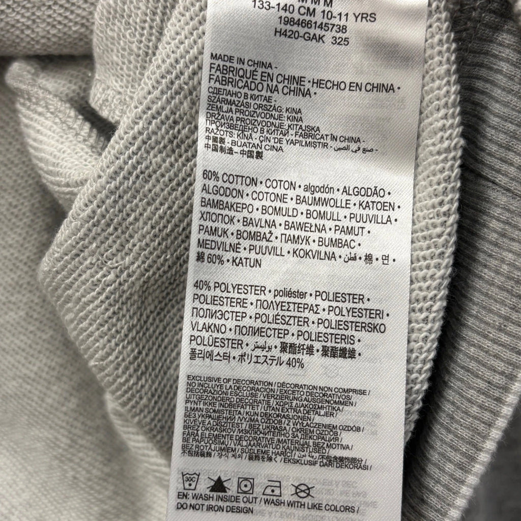 Converse Girls Quarter Zip Sweatshirt Gray Size 10–11 Years NWT