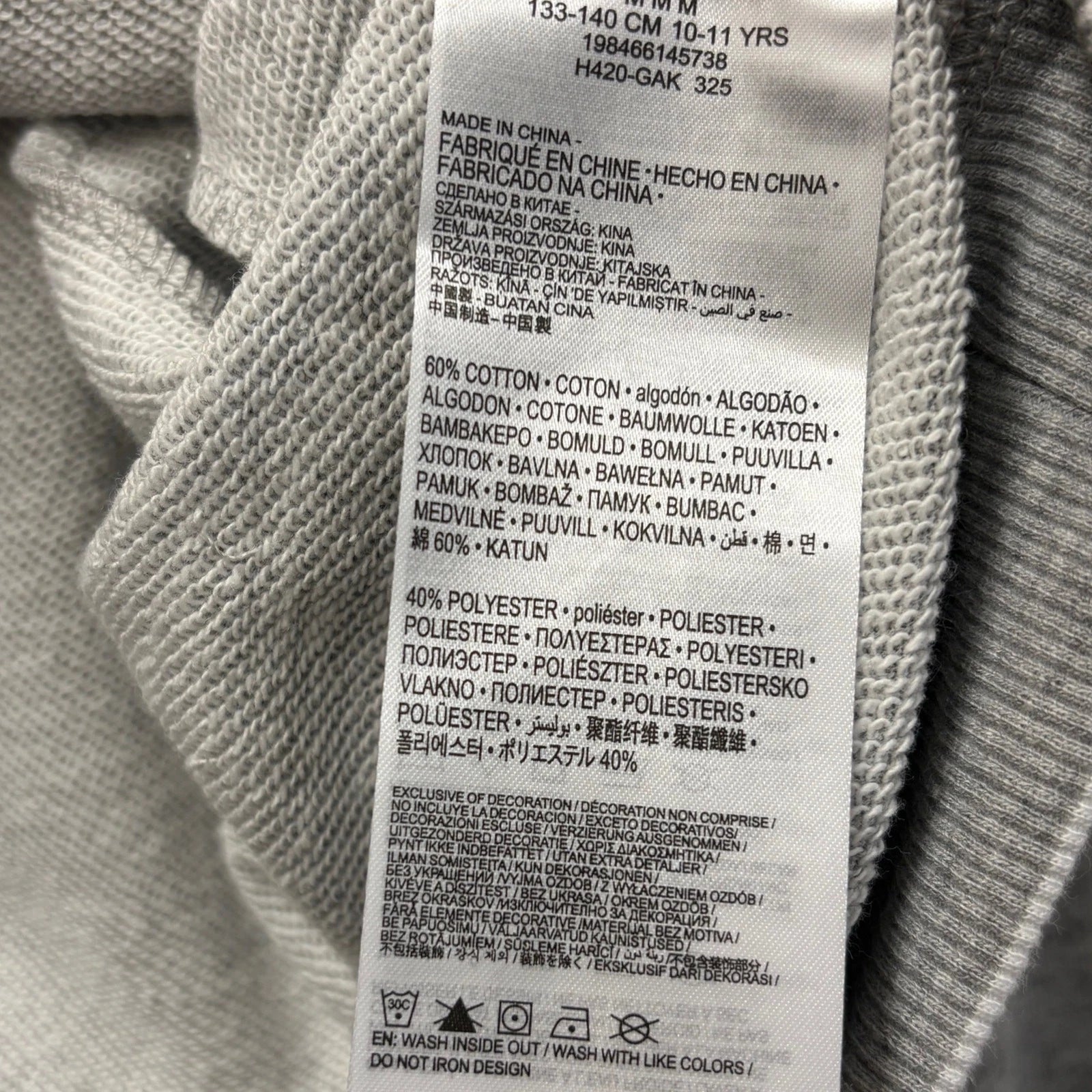Converse Girls Quarter Zip Sweatshirt Gray Size 10–11 Years NWT