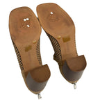 Vince Camuto Perforated Peep Toe Booties Tan Suede Block Heel Size 8.5