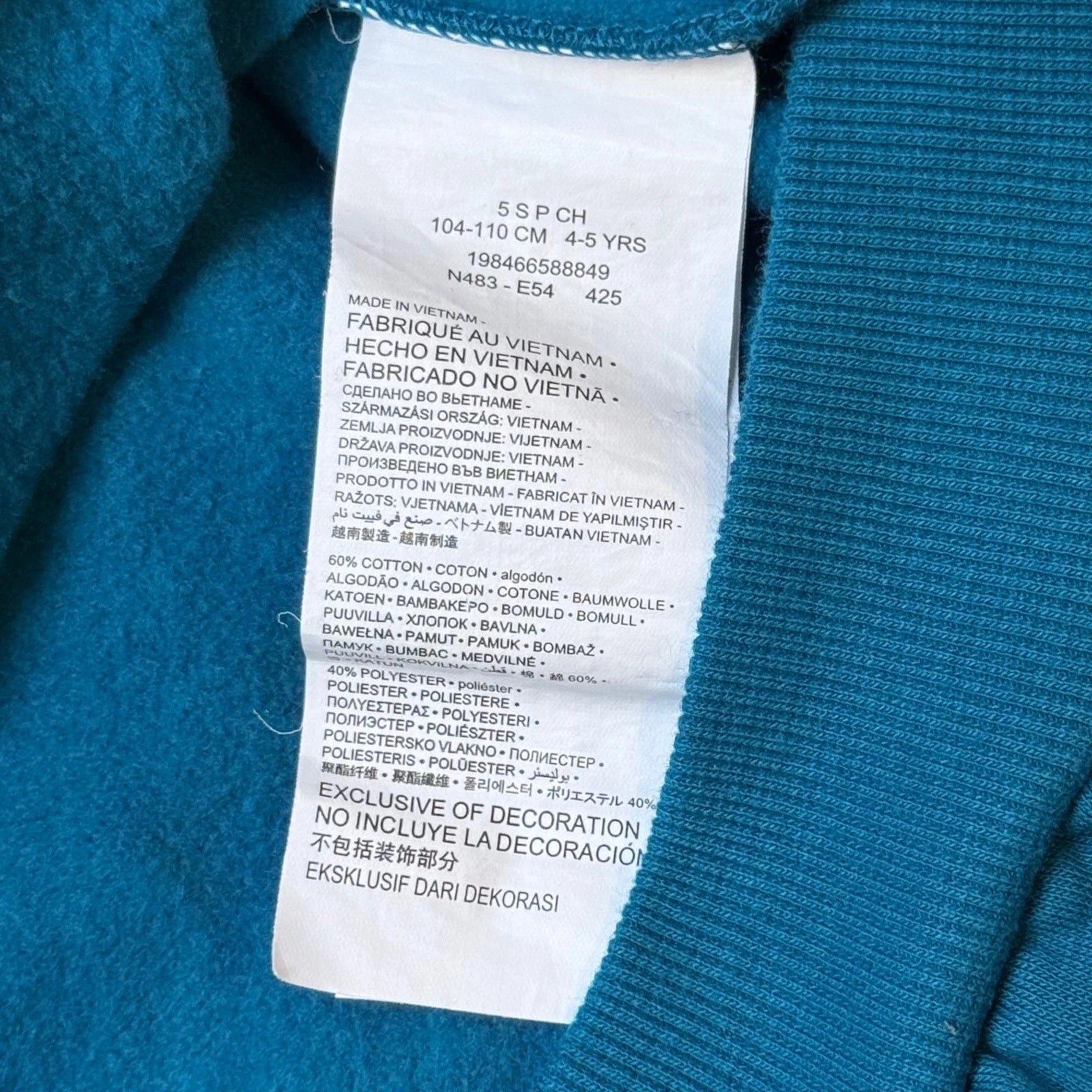Kids Nike Sweatshirt in Teal Blue Size S 14/16