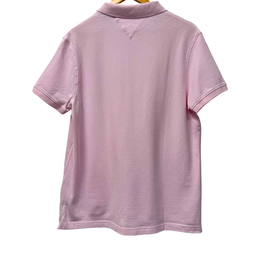 Tommy Hilfiger pink men's polo in size L