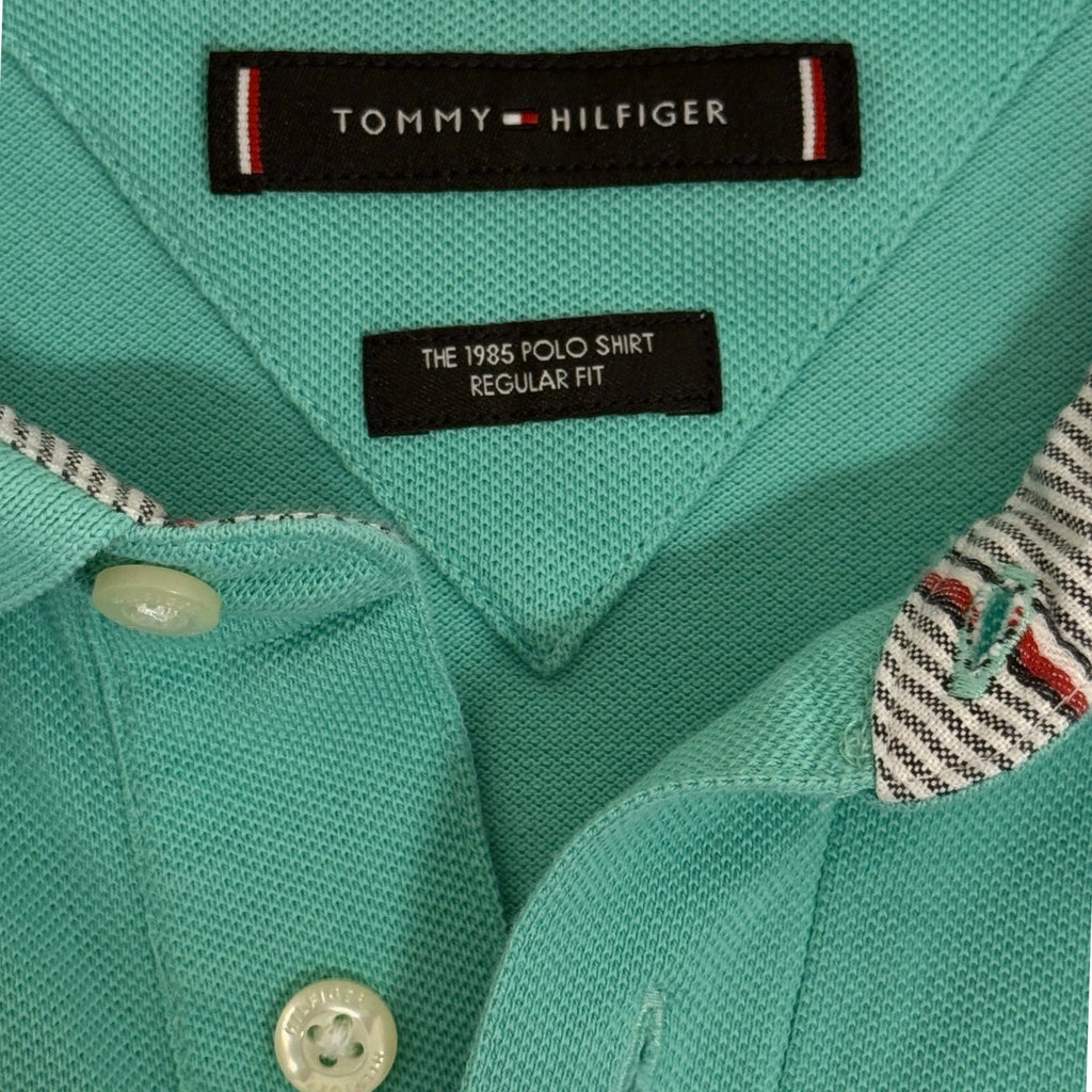 Tommy Hilfiger light blue men's polo in size L