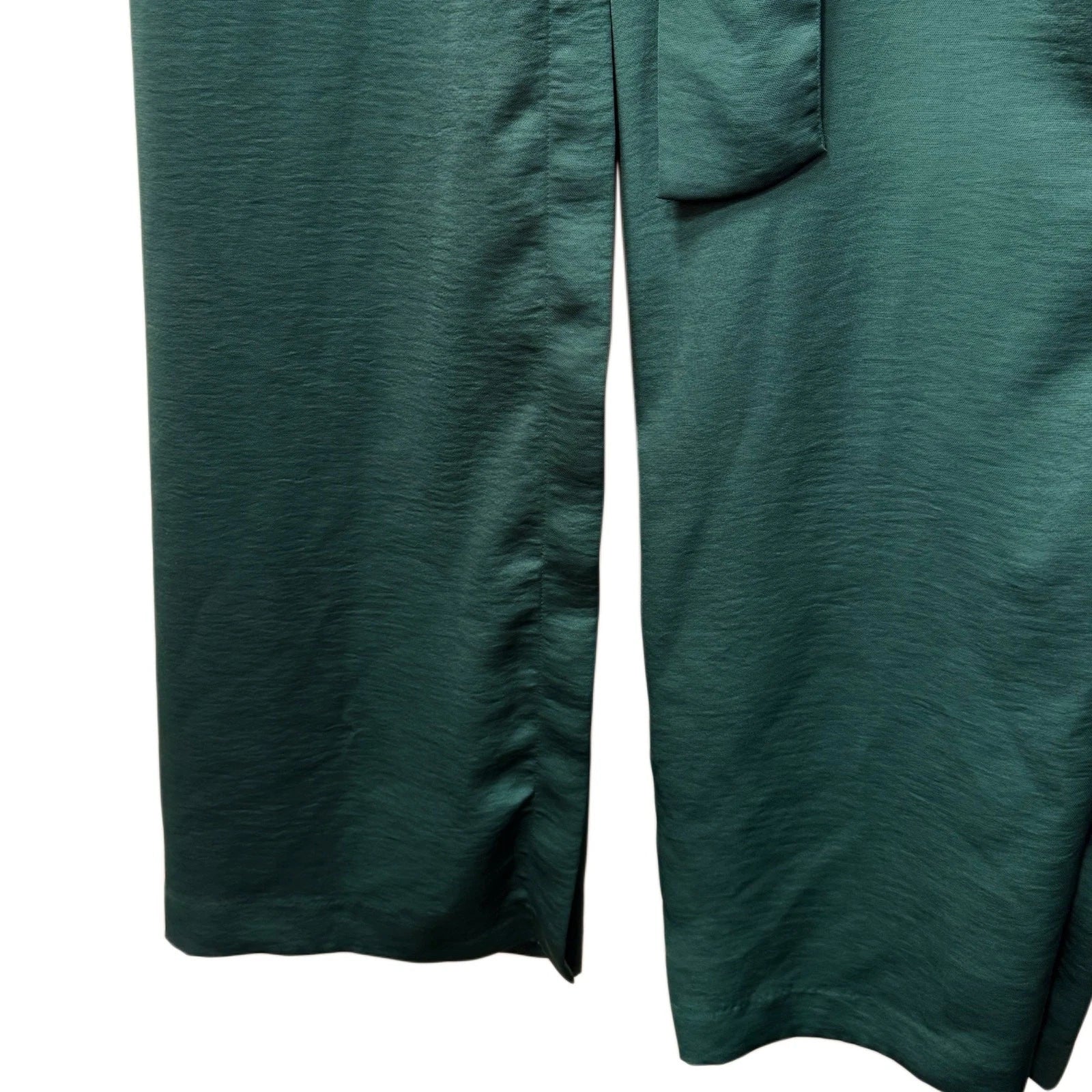 ZARA Emerald Green Satin Wrap Jumpsuit Size M New Without Tags