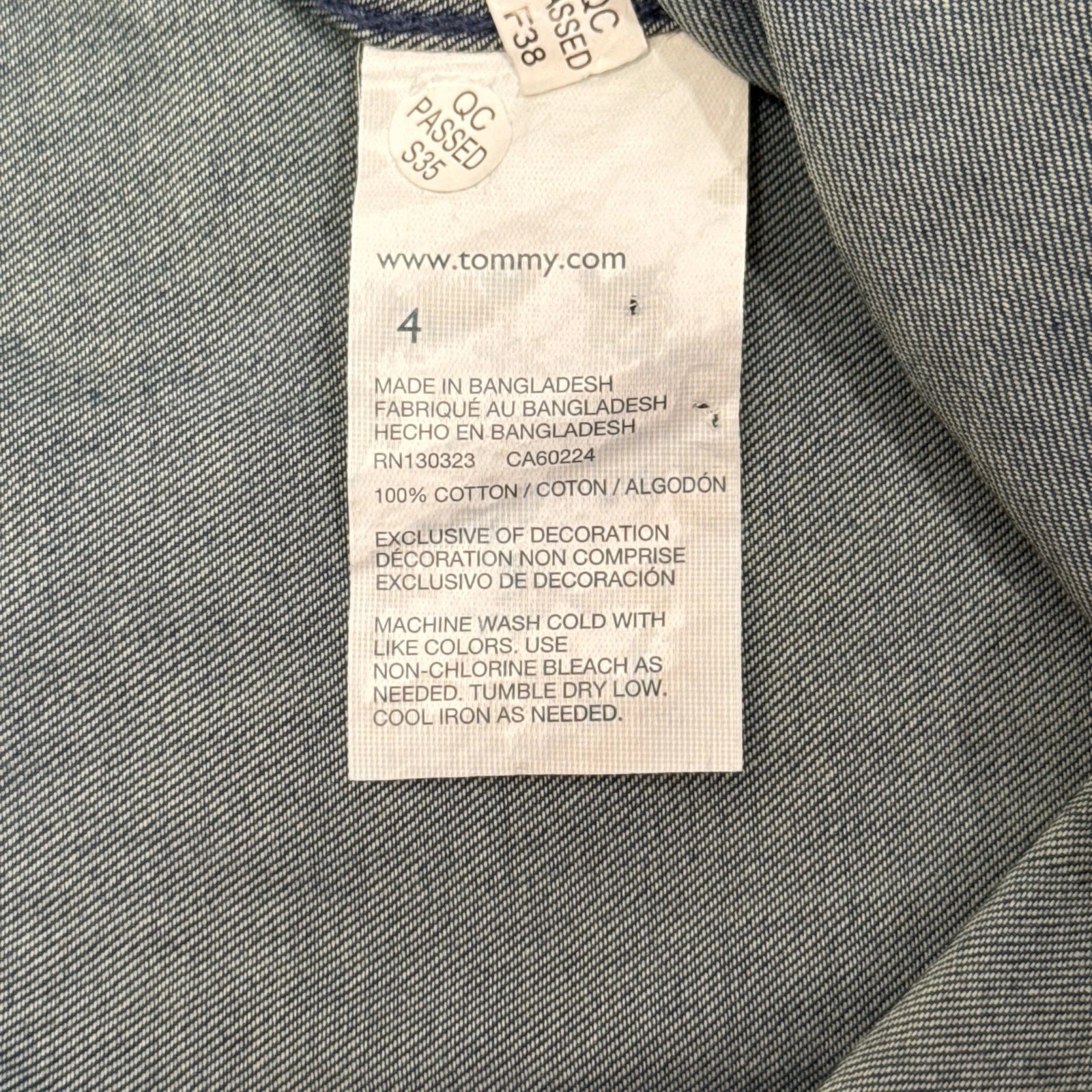 Tommy Hilfiger Boys' Denim Jeans Shirt Size 4
