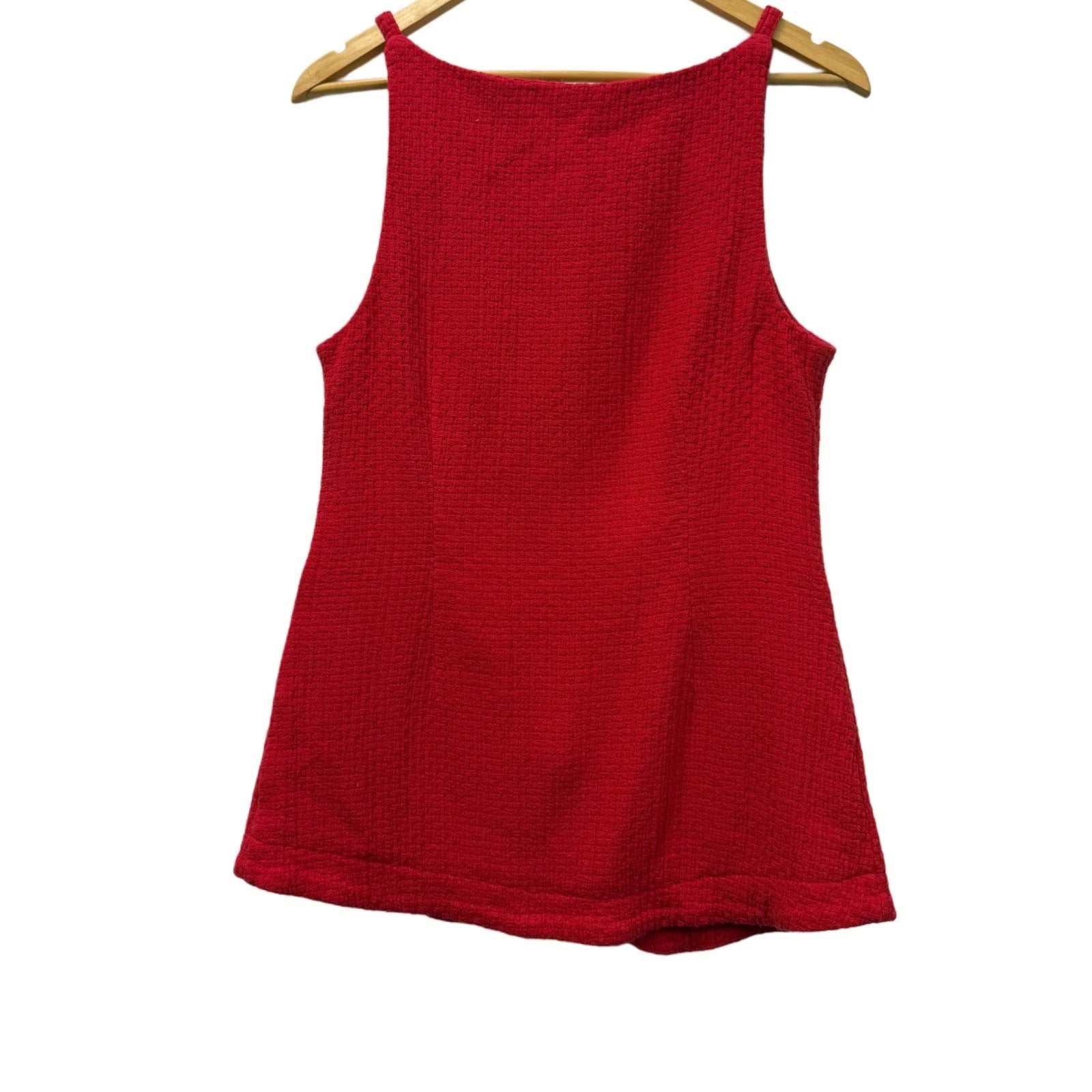 Free Est. red cotton vest shirt button down for woman is size s/p