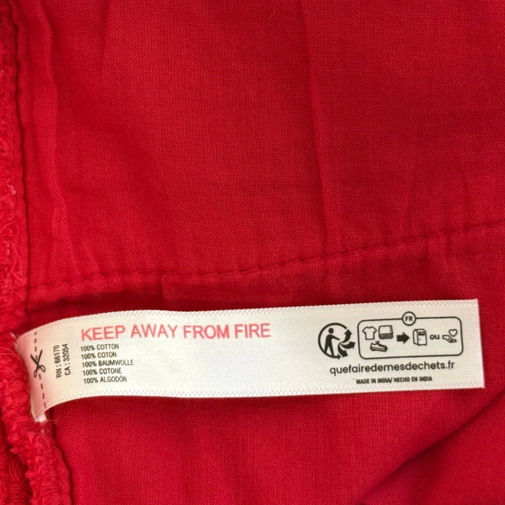 Free Est. red cotton vest shirt button down for woman is size s/p