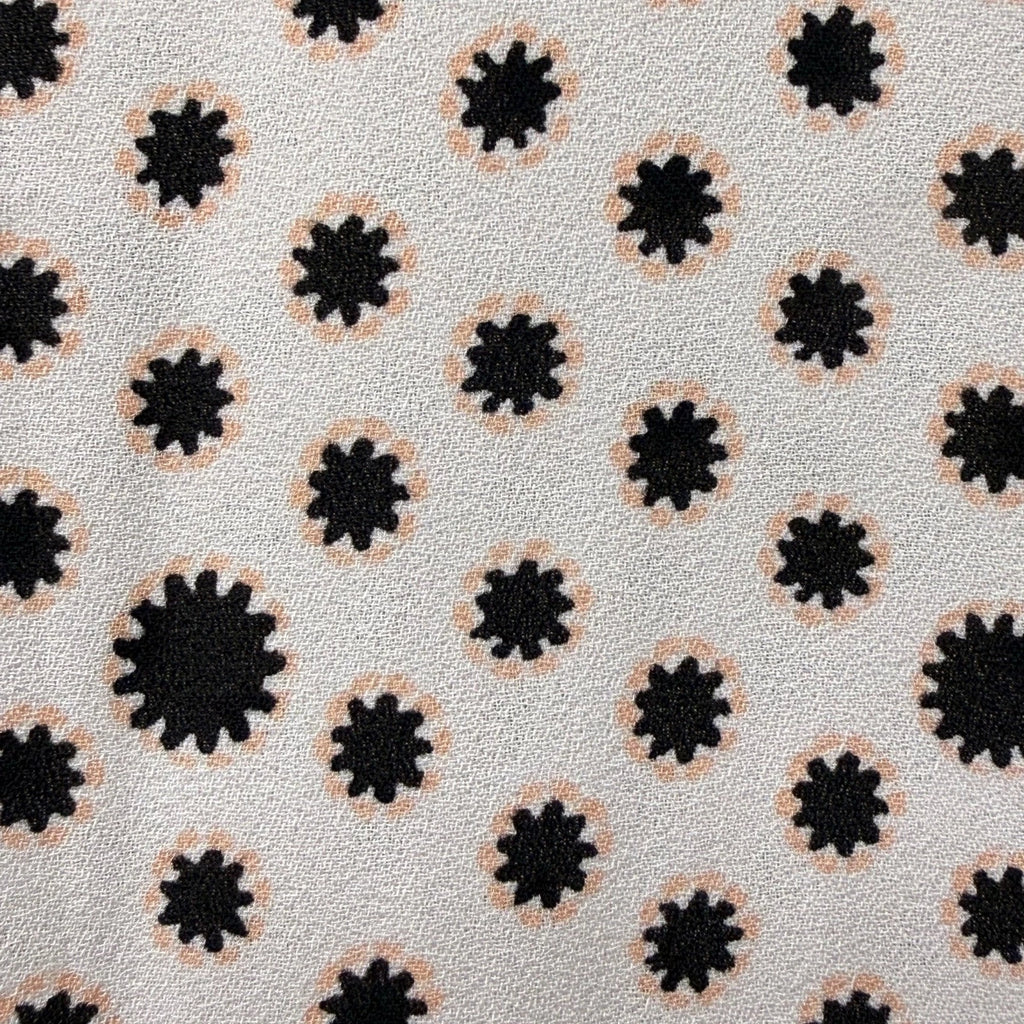 Loft woman's xs white blouse with black flower details