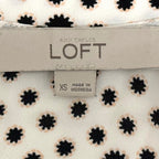 Loft woman's xs white blouse with black flower details