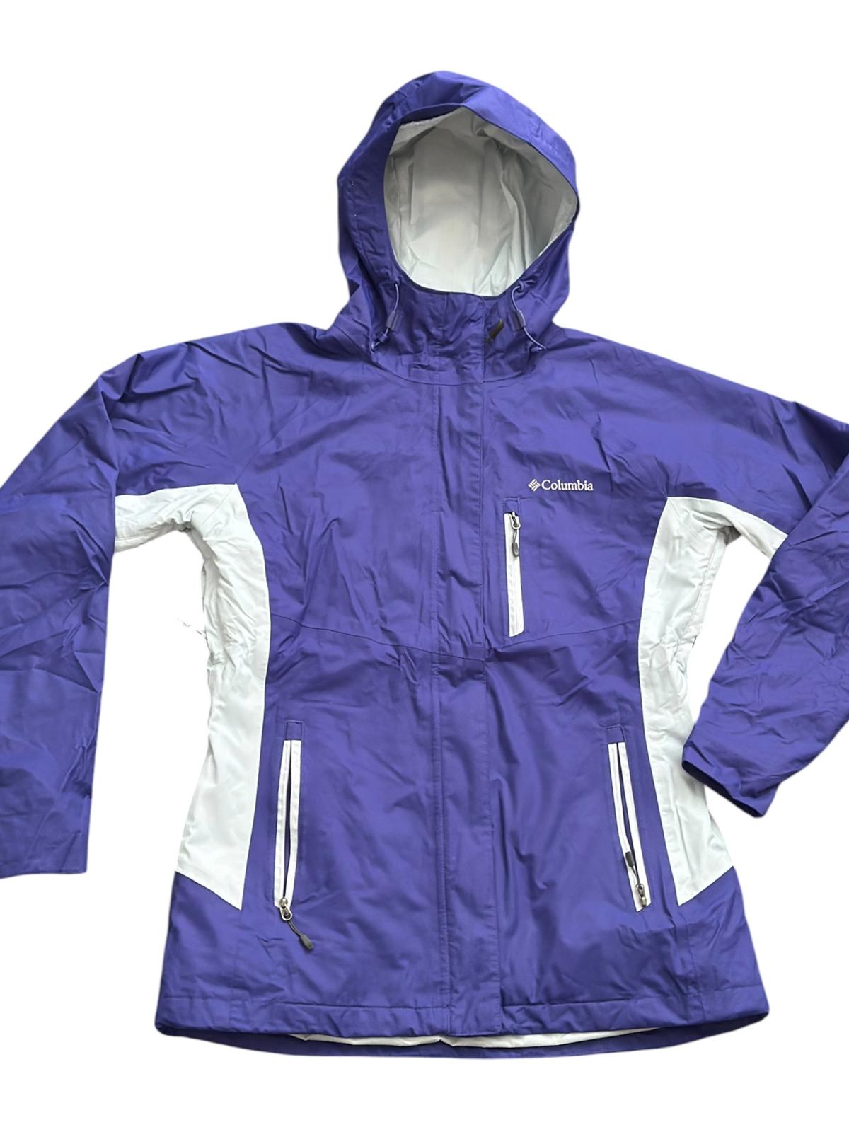 Columbia Omni-Heat Interchange Hooded Rain Jacket Purple