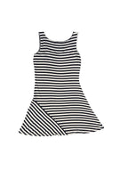 Calvin Klein Black & White Stripe Sleeveless Skater Dress